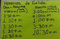 autotransportes maria sabina Oaxaca Huautla Schedule